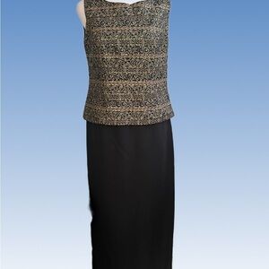 JESSICA HOWARD Elegant Black and Gold Women's Dress SIZE 8